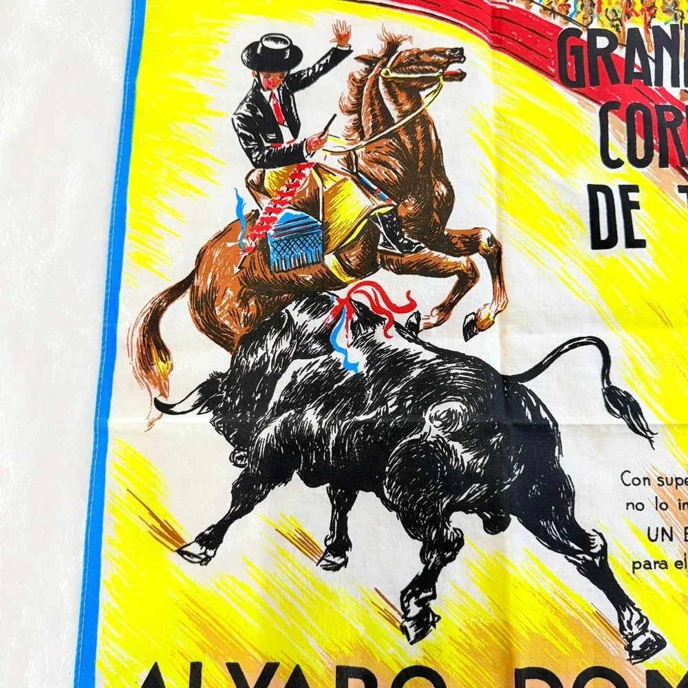 Vintage Plaza de Toros Las‎ Ventas Madrid Bullfighting Fabric Poster 18x30 Spain